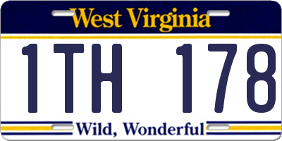 WV license plate 1TH178