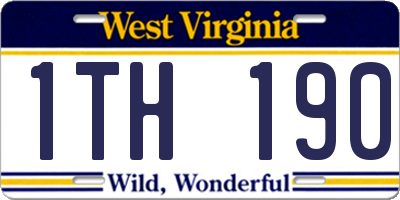 WV license plate 1TH190