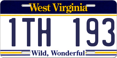 WV license plate 1TH193