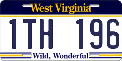 WV license plate 1TH196