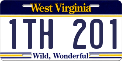 WV license plate 1TH201