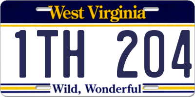 WV license plate 1TH204