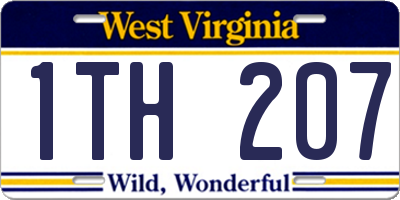 WV license plate 1TH207
