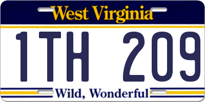WV license plate 1TH209
