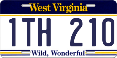 WV license plate 1TH210
