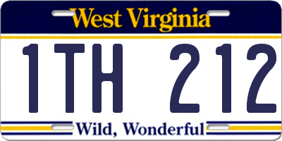 WV license plate 1TH212