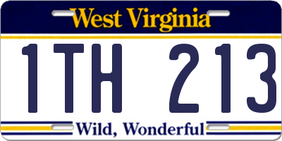 WV license plate 1TH213