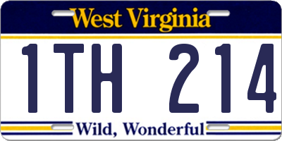 WV license plate 1TH214
