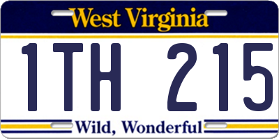 WV license plate 1TH215