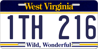 WV license plate 1TH216