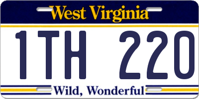 WV license plate 1TH220