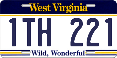 WV license plate 1TH221