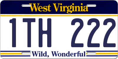 WV license plate 1TH222