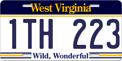 WV license plate 1TH223