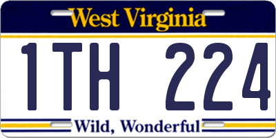 WV license plate 1TH224