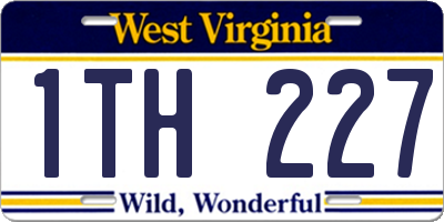 WV license plate 1TH227