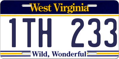 WV license plate 1TH233