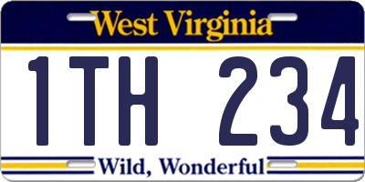 WV license plate 1TH234