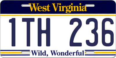 WV license plate 1TH236