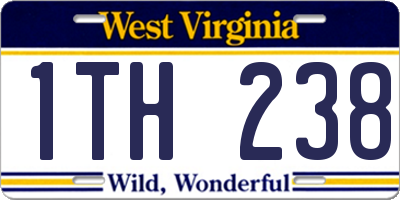 WV license plate 1TH238