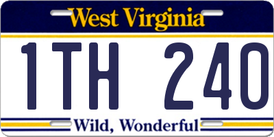 WV license plate 1TH240
