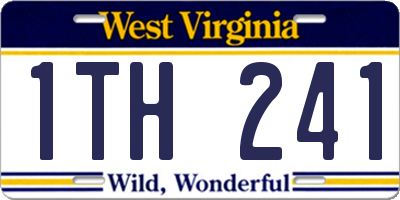 WV license plate 1TH241