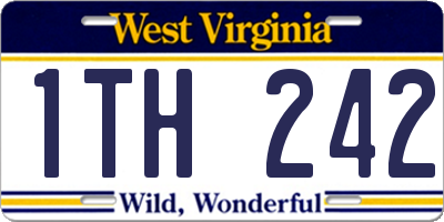 WV license plate 1TH242
