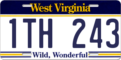 WV license plate 1TH243