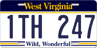 WV license plate 1TH247