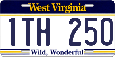 WV license plate 1TH250