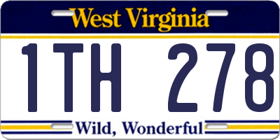 WV license plate 1TH278