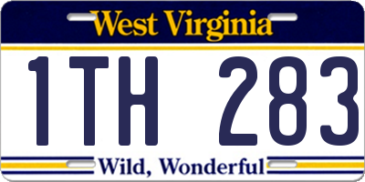 WV license plate 1TH283