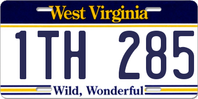 WV license plate 1TH285