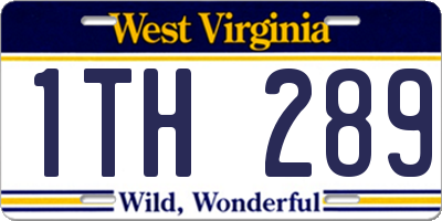 WV license plate 1TH289