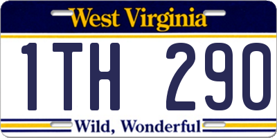 WV license plate 1TH290