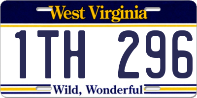 WV license plate 1TH296