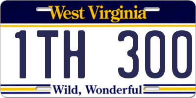 WV license plate 1TH300