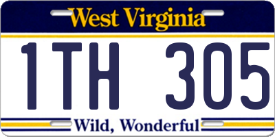 WV license plate 1TH305