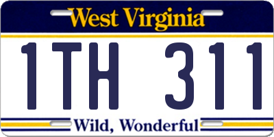 WV license plate 1TH311
