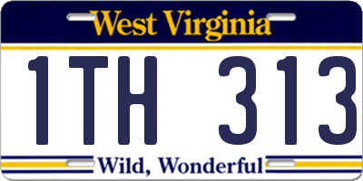 WV license plate 1TH313