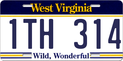 WV license plate 1TH314