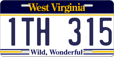 WV license plate 1TH315