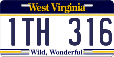 WV license plate 1TH316