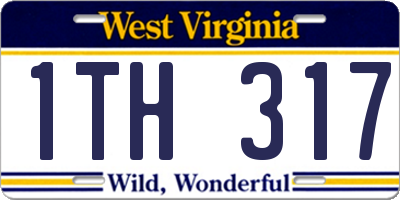 WV license plate 1TH317