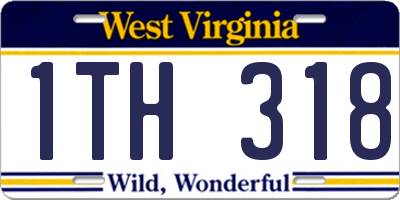WV license plate 1TH318