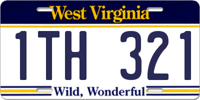WV license plate 1TH321
