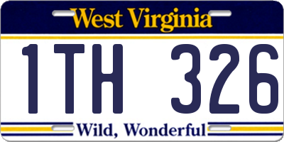 WV license plate 1TH326