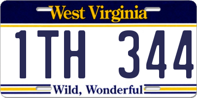 WV license plate 1TH344