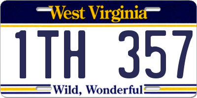 WV license plate 1TH357
