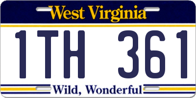 WV license plate 1TH361